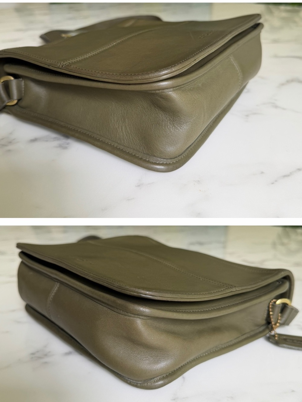 Coach Vintage Tribeca Flap Leather Crossbody Bag 9092 Loden Green 90's USA - Picture 8 of 16